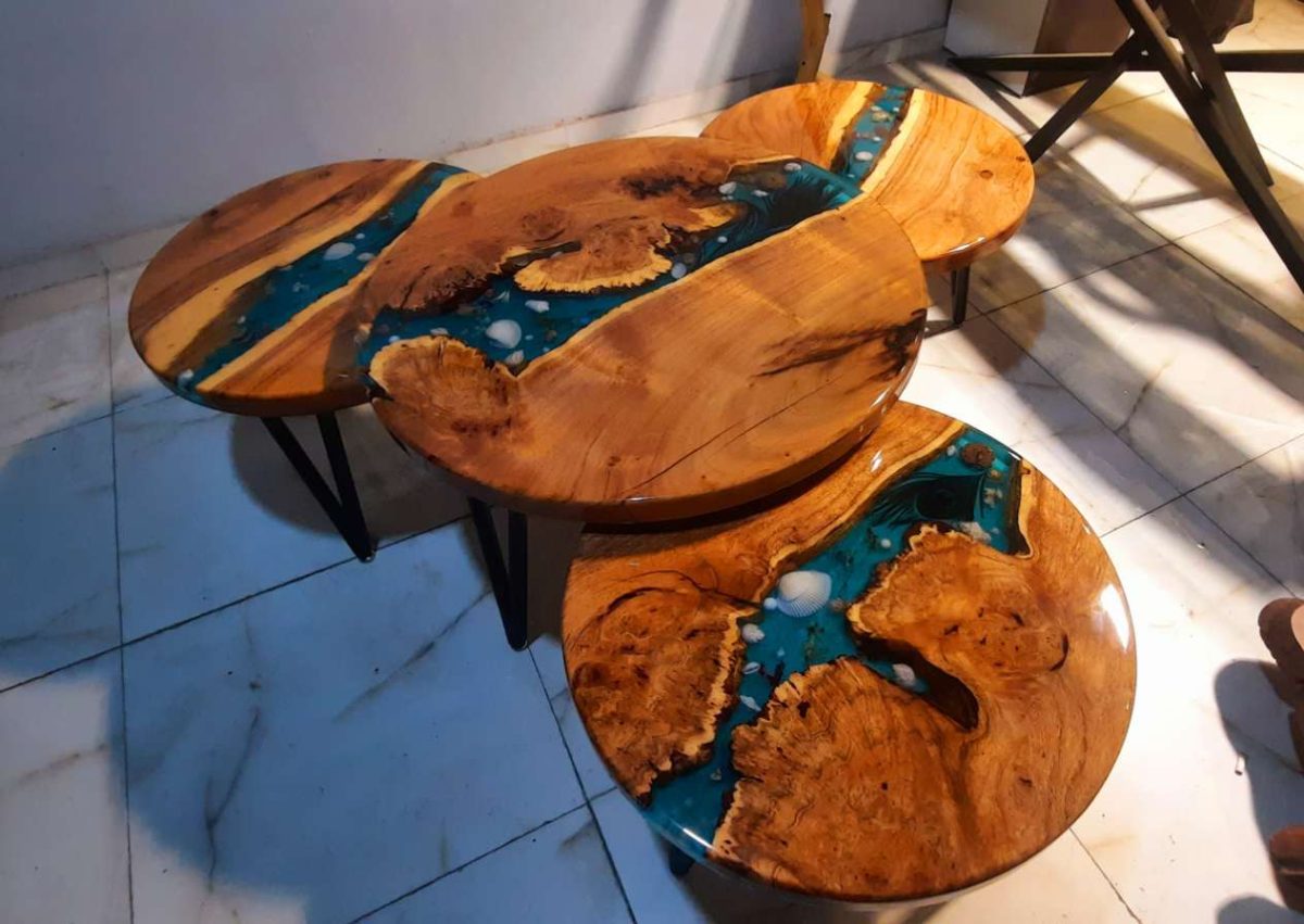 Centre table set of 4 - Image 5
