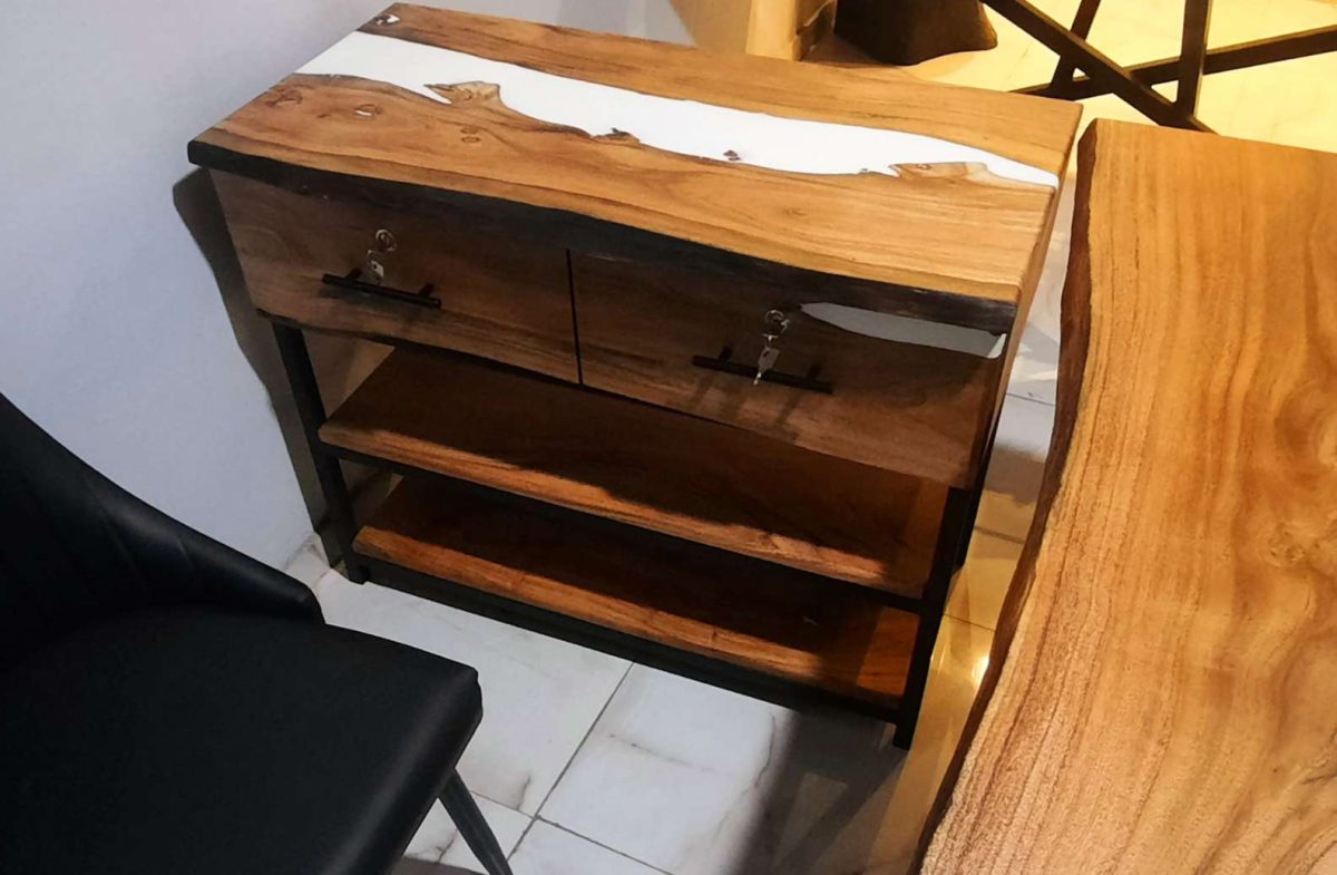 Office table with side rack - Image 2