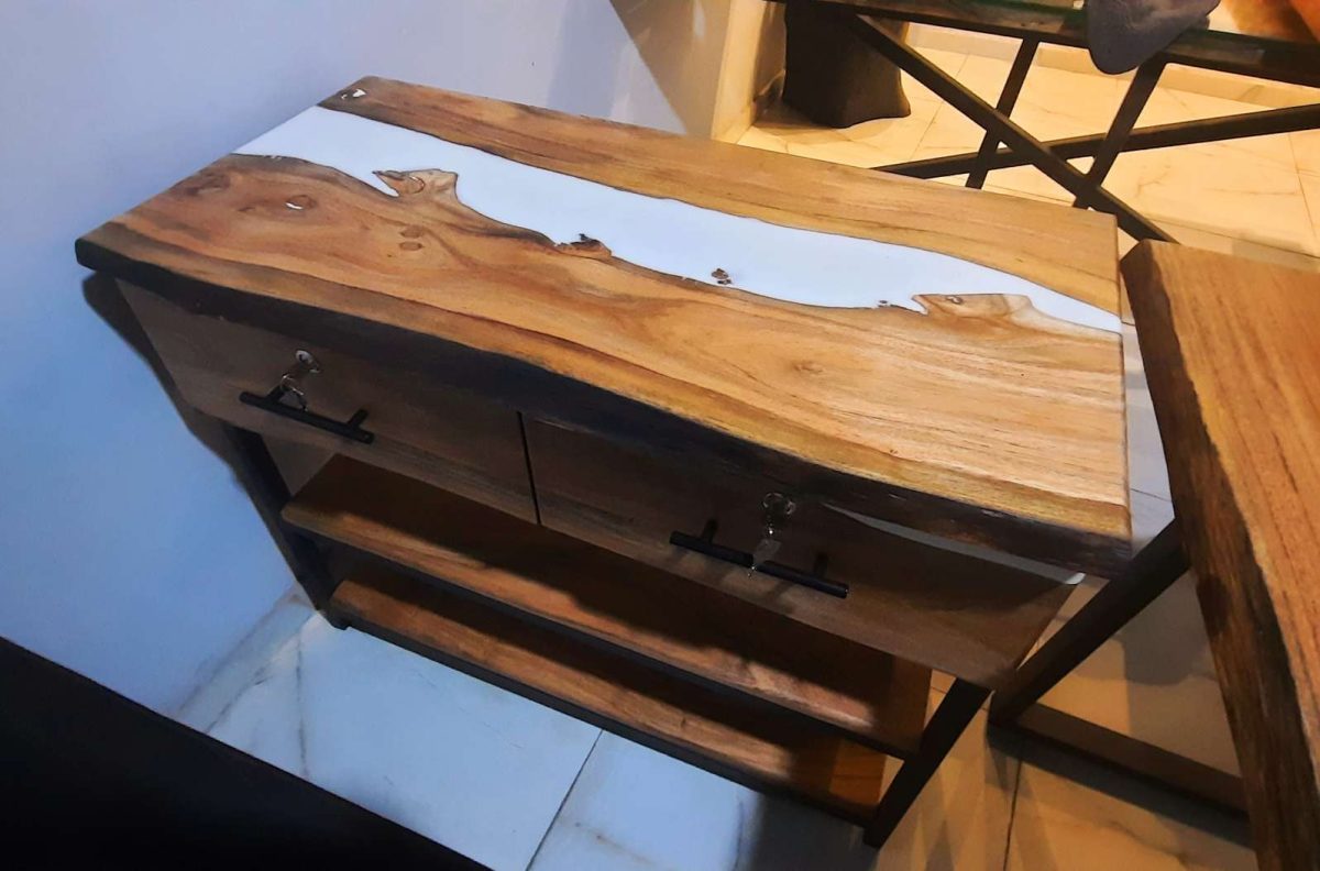 Office table with side rack - Image 3