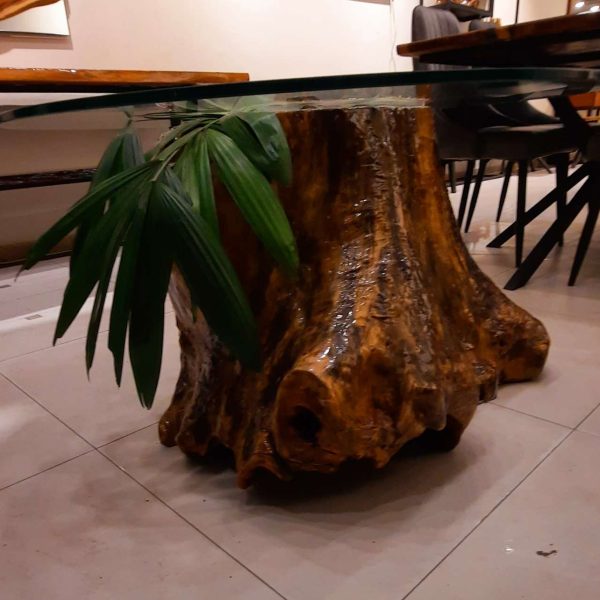 Wood log centre table