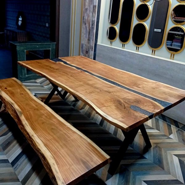Dining table with bench