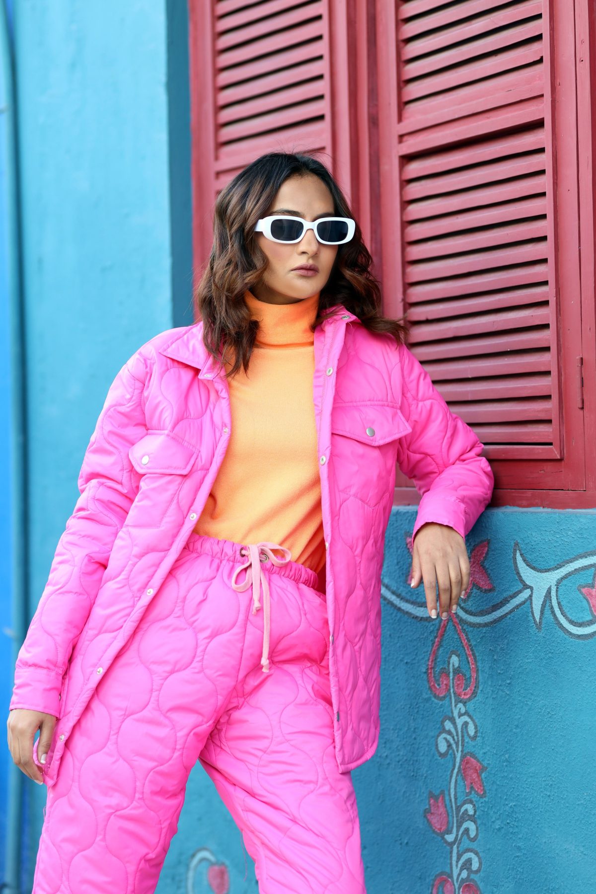Kansas Puffer 2pc co-ord set Hot Pink - Image 1