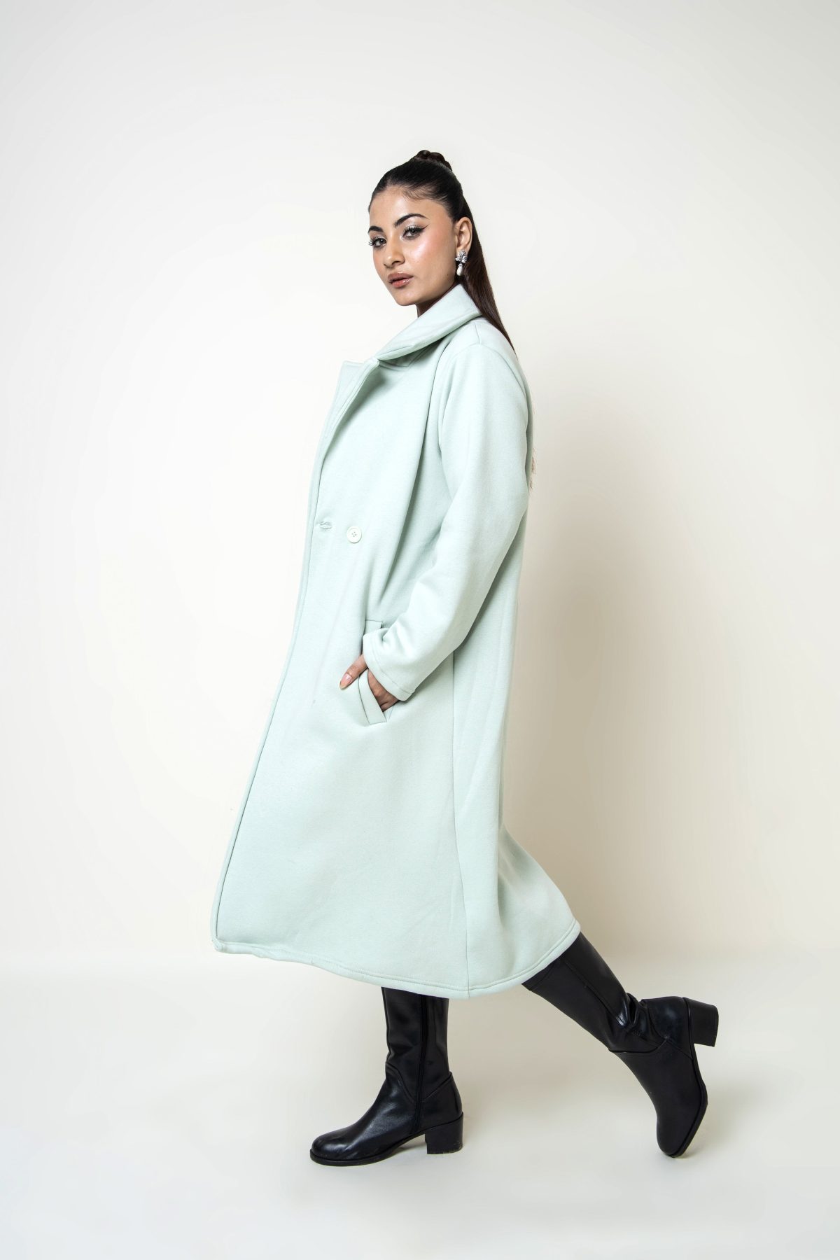 Bergen Neo Long Coat Sage Green - Image 2