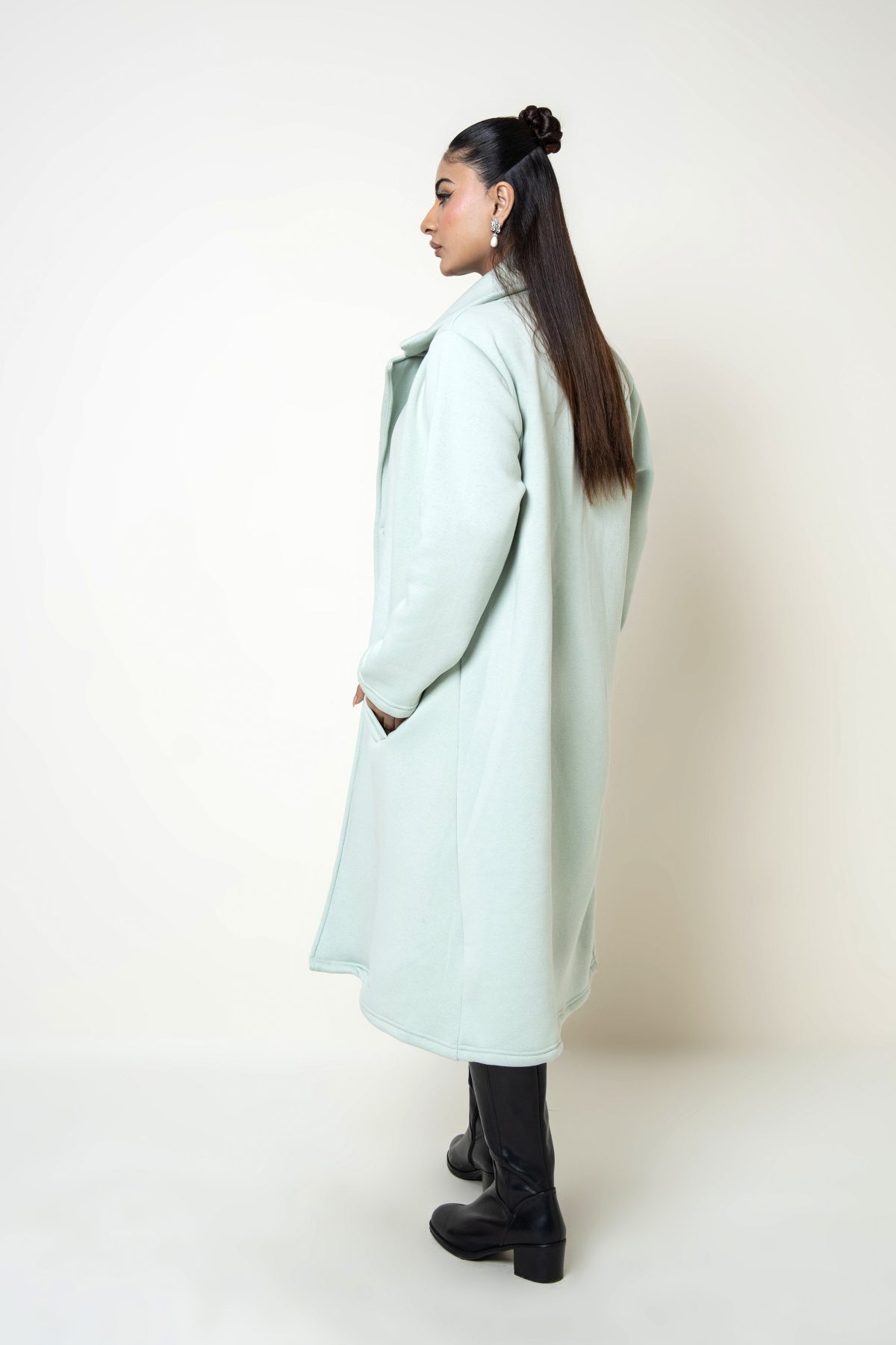Bergen Neo Long Coat Sage Green - Image 3