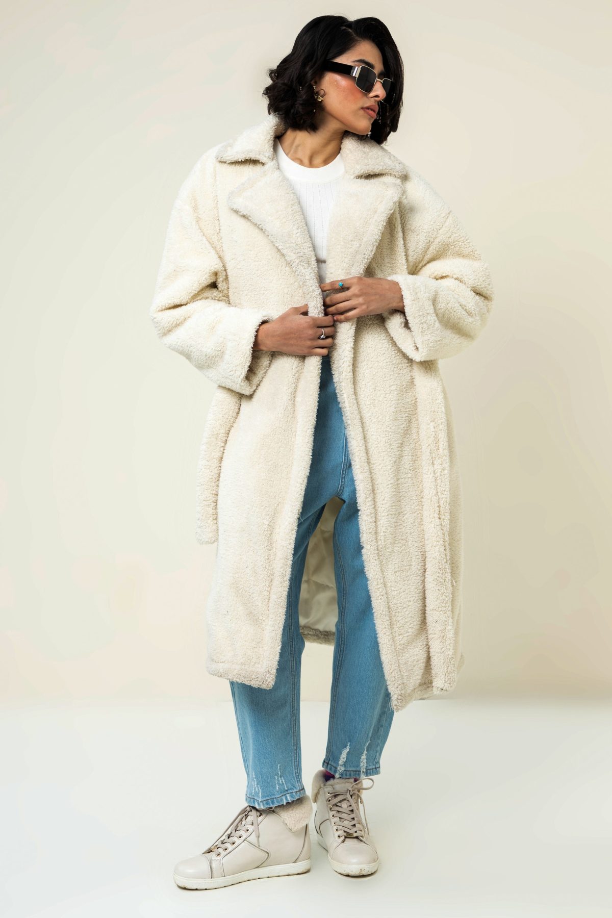 kris Teddy Coat White - Image 1