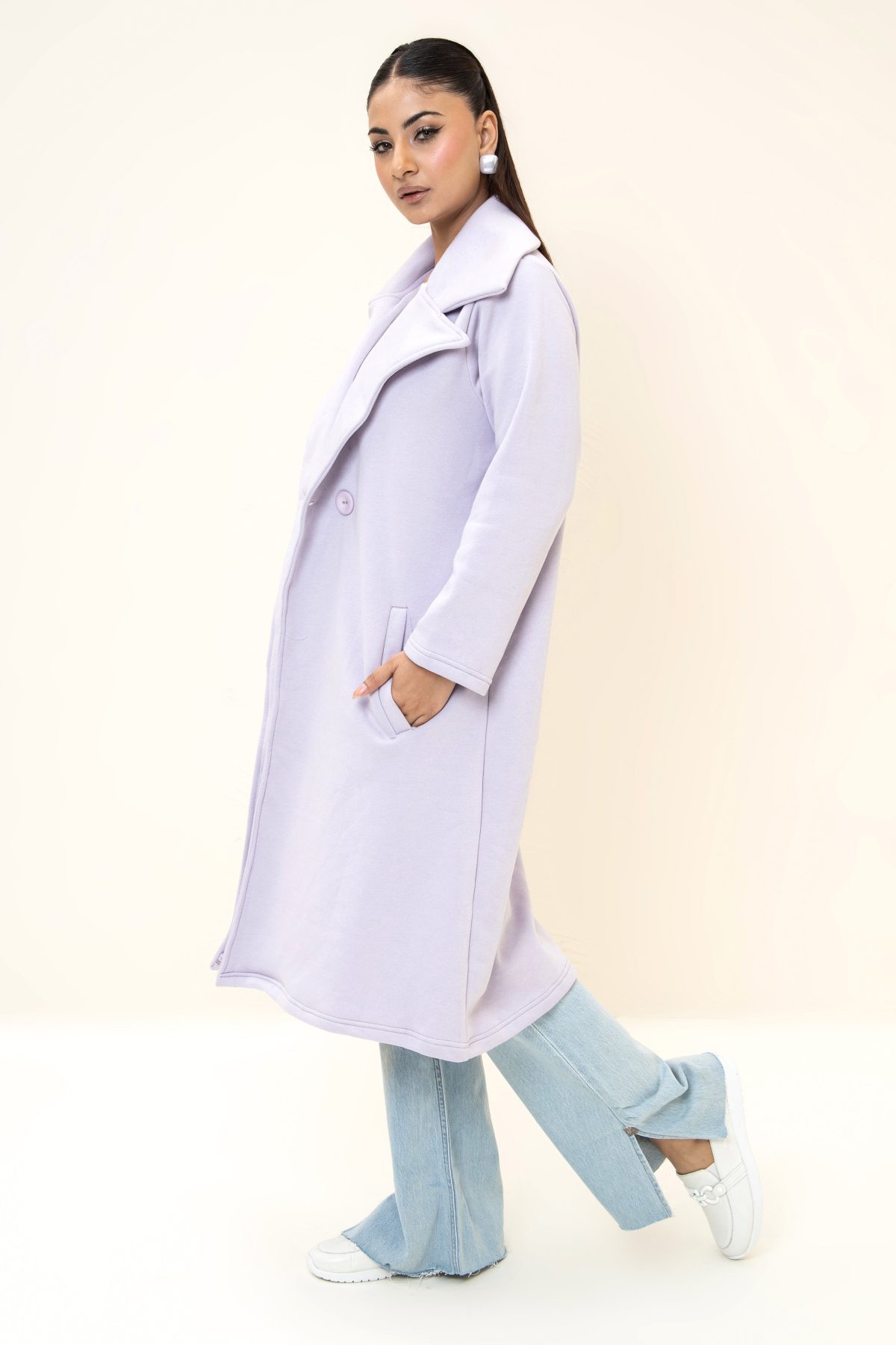 Bergen Neo Long Coat Lilac - Image 2