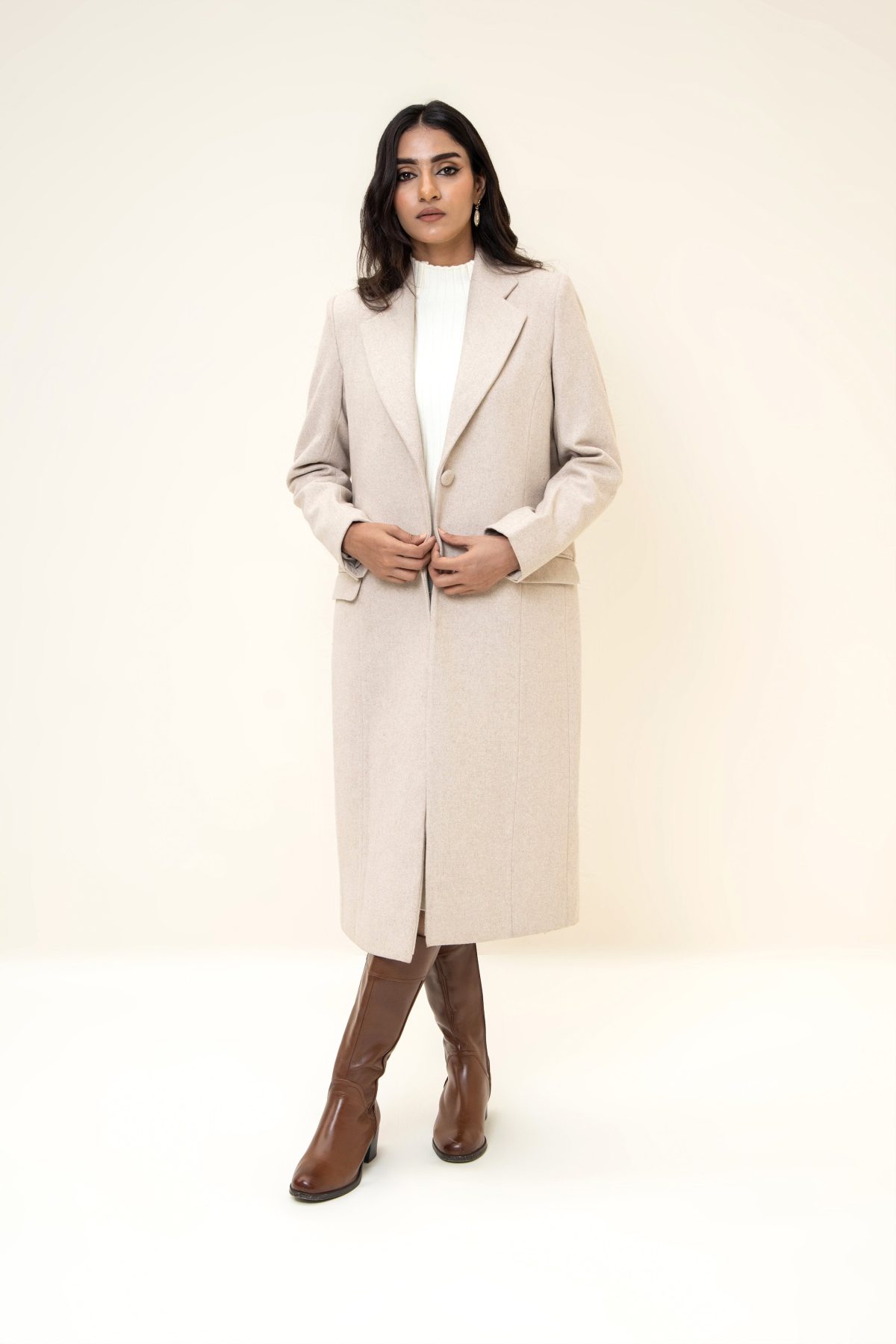 Amelie Long Coat off white - Image 1