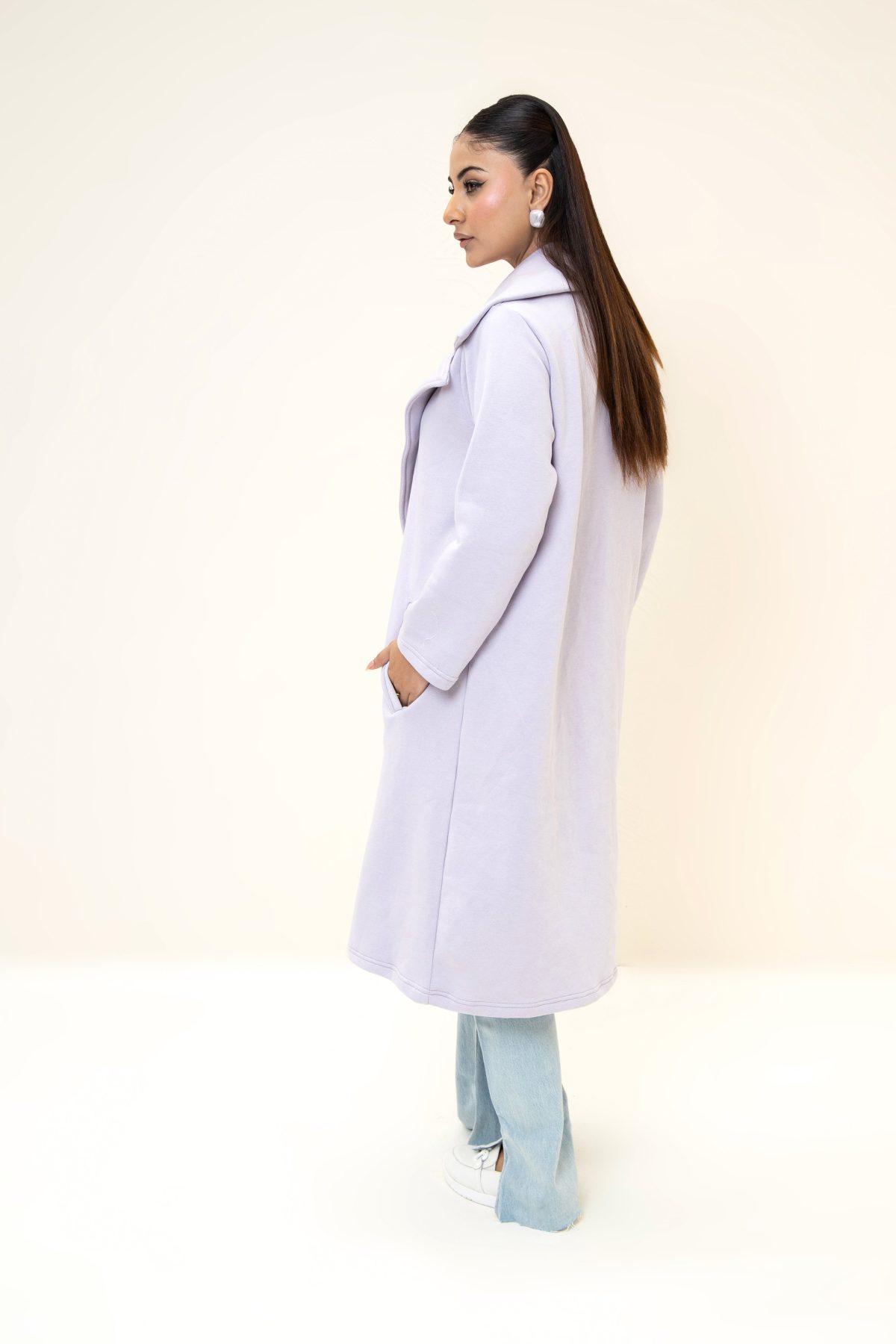 Bergen Neo Long Coat Lilac - Image 3