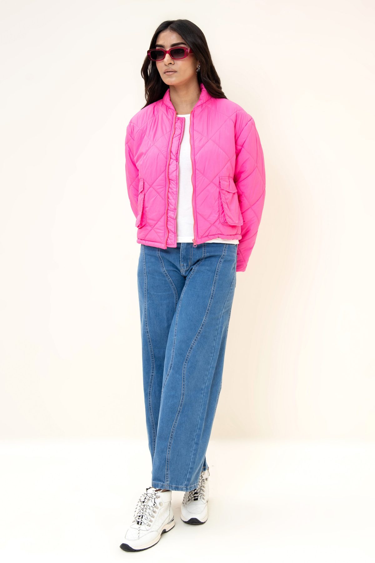 Kendal Puffer Jacket Hot Pink - Image 1
