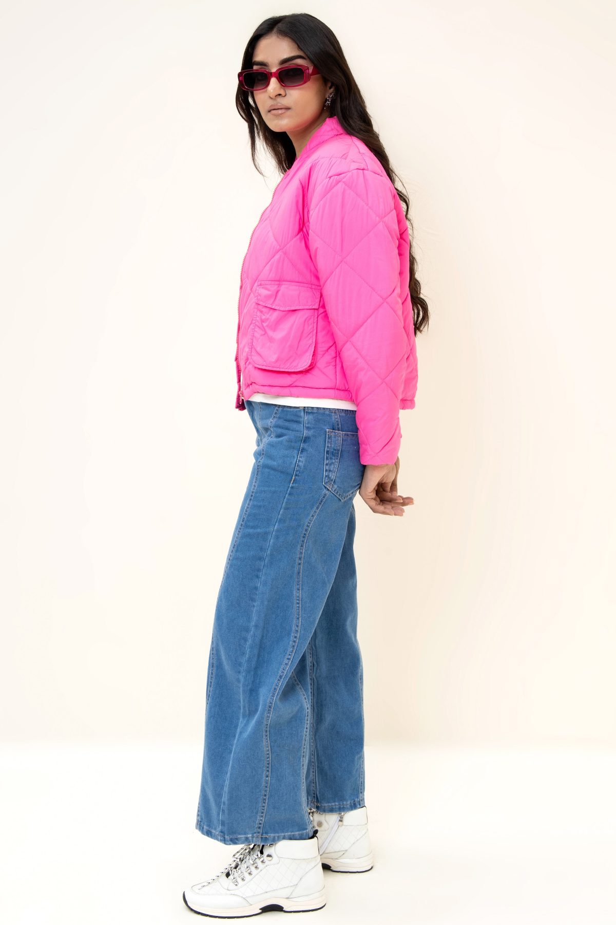 Kendal Puffer Jacket Hot Pink - Image 2