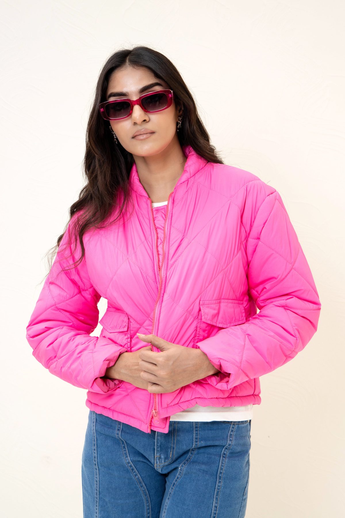 Kendal Puffer Jacket Hot Pink - Image 4