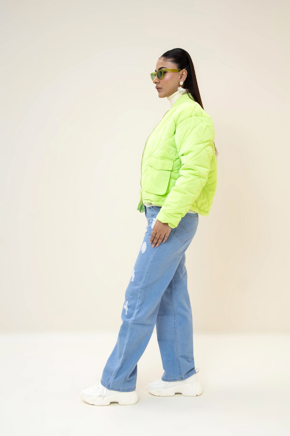 Kendal Puffer Jacket Lime - Image 2