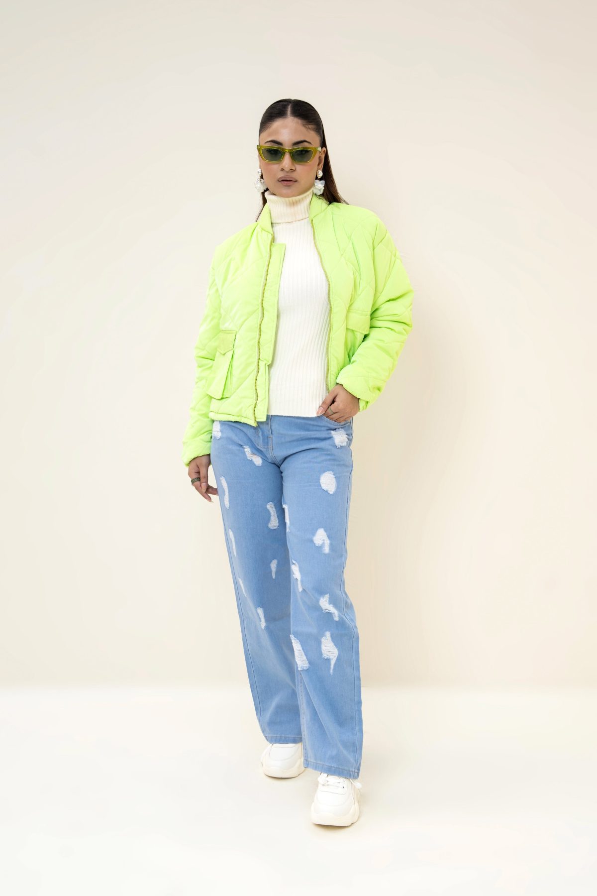 Kendal Puffer Jacket Lime - Image 3