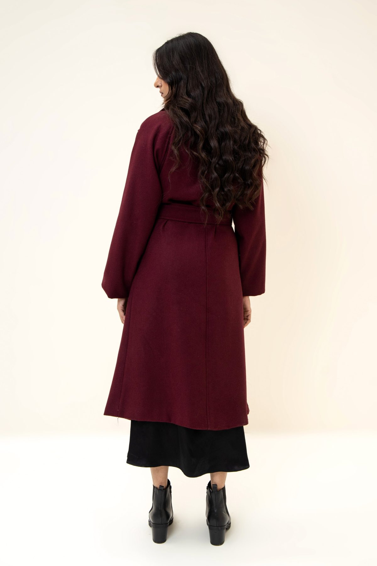 JUNO BELTED COAT CHERRY - Image 3