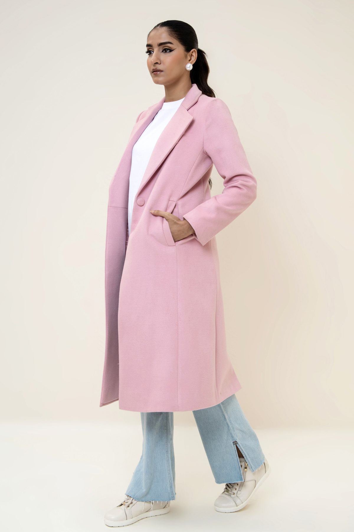 Chloe long coat pink - Image 1