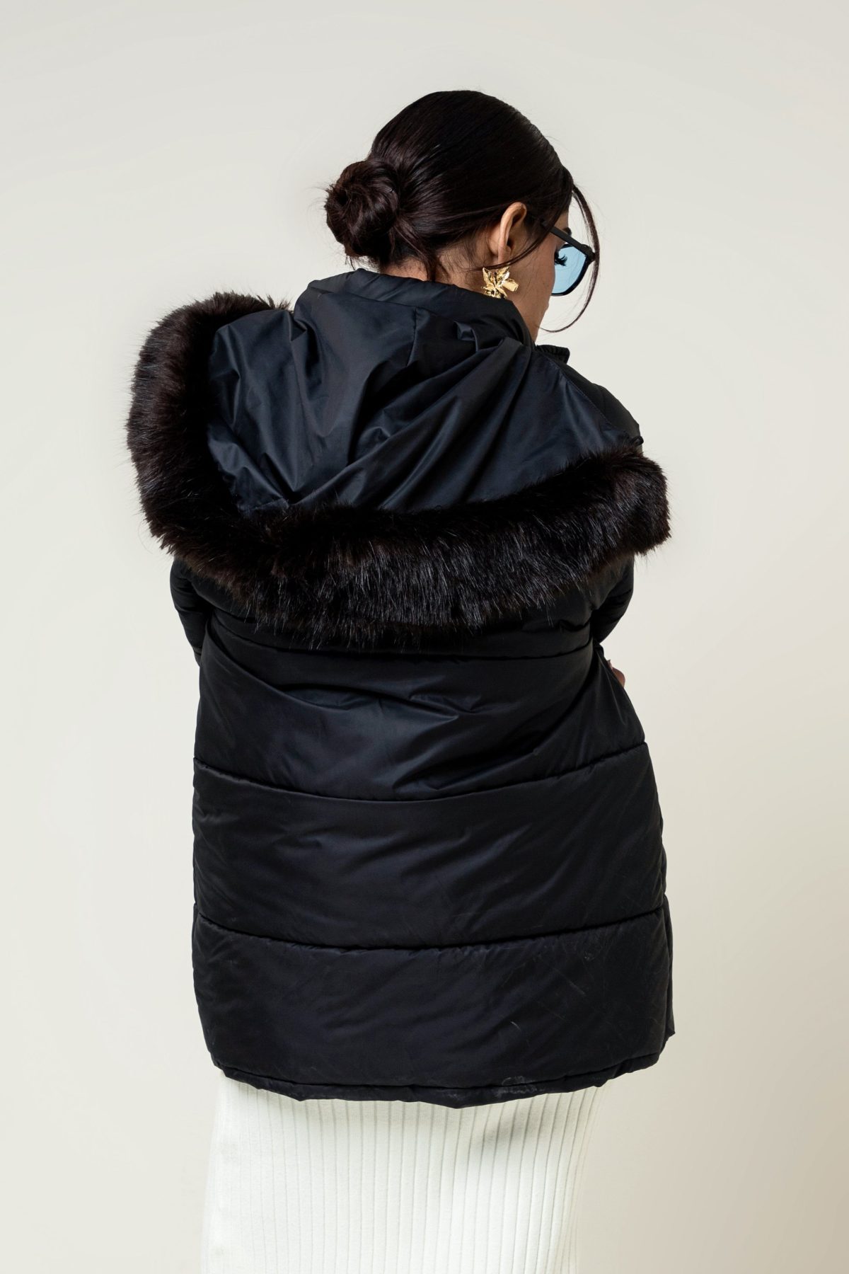 Jaylen Neo Black with fur Hoodie - Image 3
