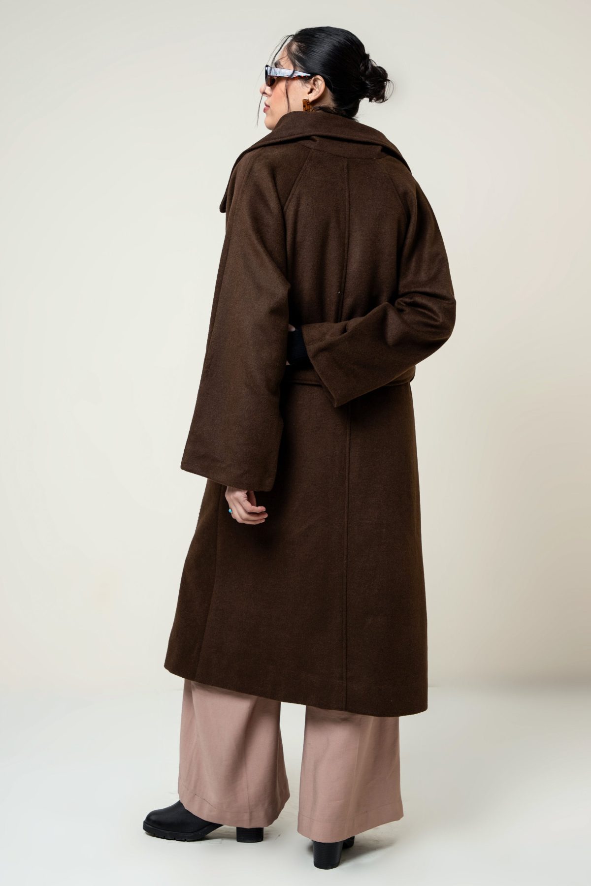 JUNO BELTED COAT CHOCOLATE BROWN - Image 3
